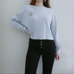 Wet Seal Gray Crop Sweatshirt